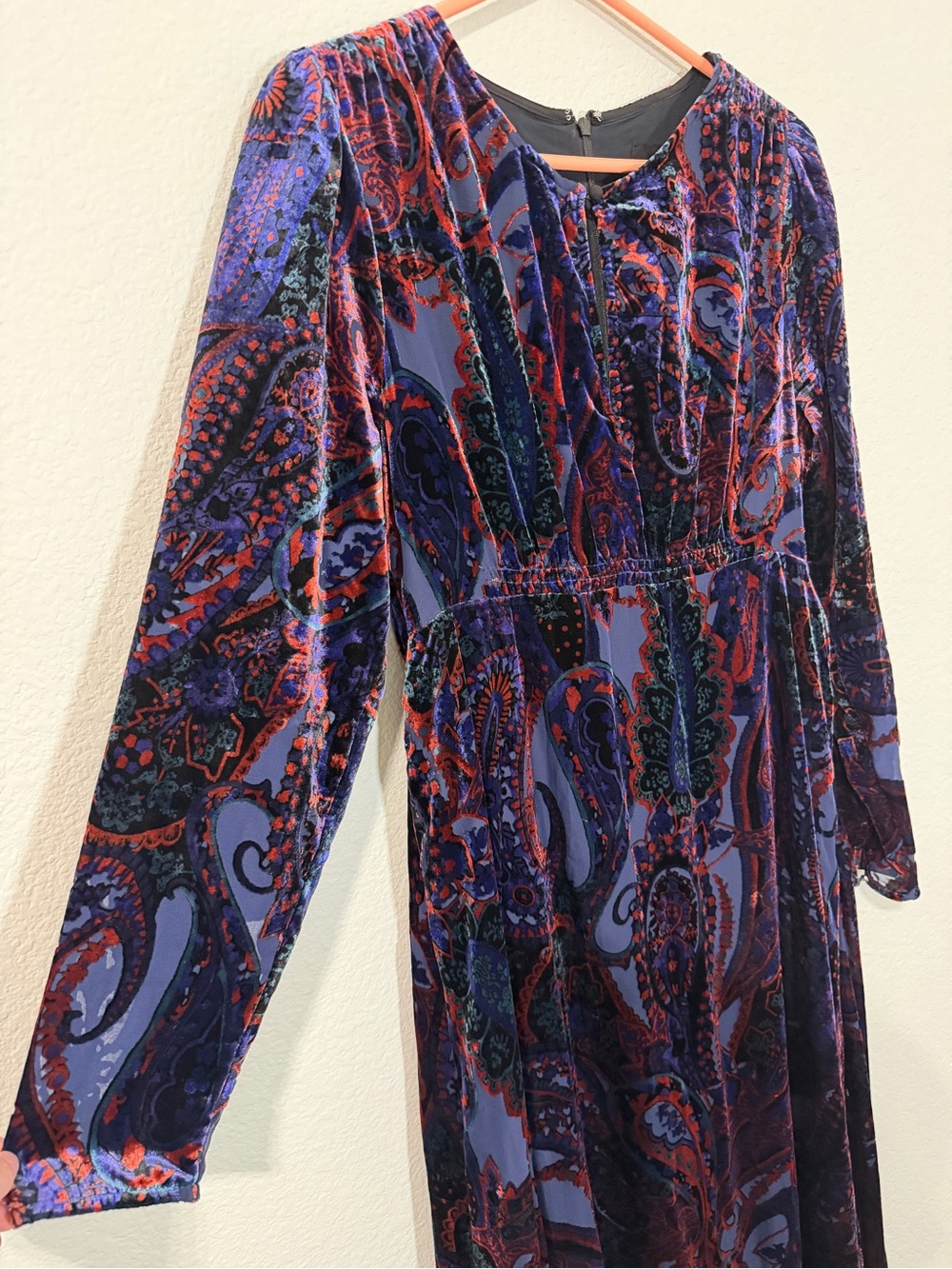 Anthropologie Burnout Velvet Boho Maxi Dress size 14 - Picture 4 of 7